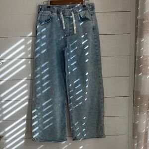 GAP Light Blue Wide-Leg Drawstring Jeans